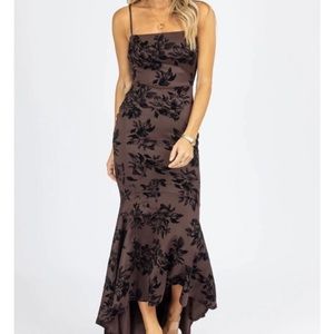 PERFECT for a fall wedding flattering chocolate brown high-low dress